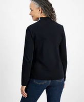 Style & Co Women's Cotton Mock-Neck Long-Sleeve Tee, Created for Macy's