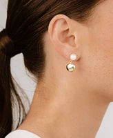 Ettika Small Pebble and Freshwater Pearl Dangle Earrings