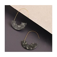 Sohi Women's Marble Hoop Earrings