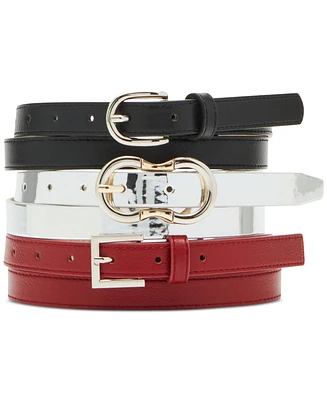 Steve Madden Women's 3-Pc. Faux-Leather Belt Set