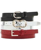 Steve Madden Women's 3-Pc. Faux-Leather Belt Set