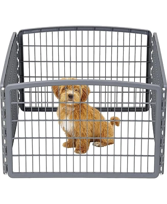 Iris 24'' Exercise 4-Panel Pet Playpen without Door, Gray