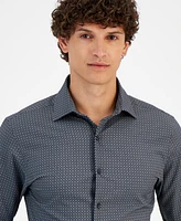 Alfani Men's Slim-Fit 4-Way Stretch Medallion Dress Shirt, Created for Macy's