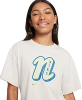 Nike Big Girls' Sportswear Cotton Crewneck T-Shirt