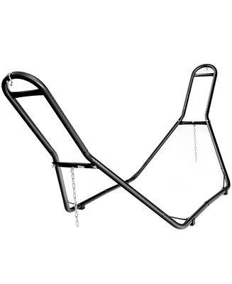 Gymax Hammock Stand Heavy Duty Steel Frame Hanging Hooks Indoor Outdoor