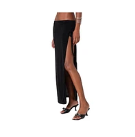 Edikted Women's Goldie Slitted Drawstring Maxi Skirt