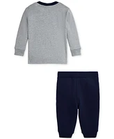 Polo Ralph Lauren Baby Logo Tee & Fleece Jogger Pant Set