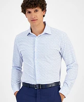 Alfani Men's Slim-Fit Geo-Twist Dress Shirt, Created for Macy's