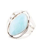 Barse Abstract Genuine Blue Larimar Sterling Silver Ring