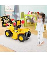 Costway Kids Ride On Excavator Pretend Play Toy Tractor
