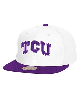 Mitchell & Ness Men's White/Purple Tcu Horned Frogs 2-Tone 2.0 Snapback Hat