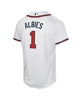 Nike Big Boys and Girls Ozzie Albies White Atlanta Braves Home Game Player Jersey