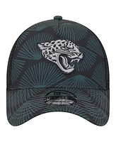 New Era Men's Black Jacksonville Jaguars Agave Trucker 9FORTY Adjustable Hat