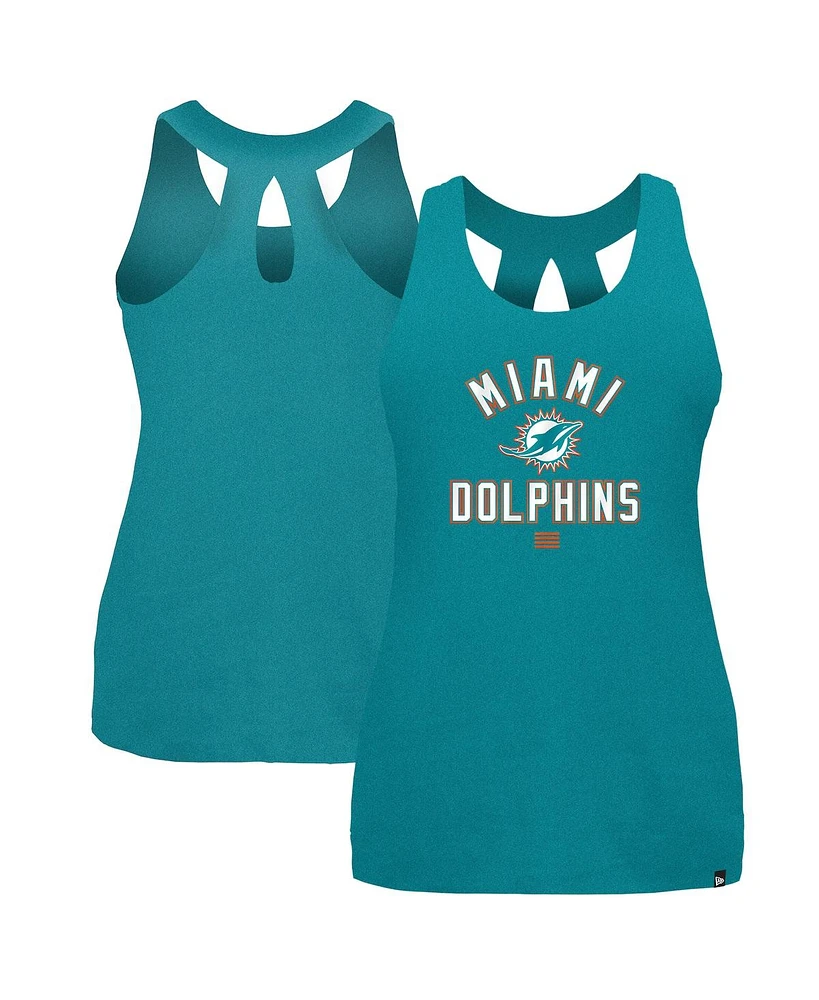 New Era Women's Aqua Miami Dolphins 2024 Nfl Training Camp Tank Top