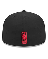 New Era Men's Black Chicago Bulls Coral Reef Visor 59FIFTY Fitted Hat