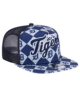 New Era Men's Navy Detroit Tigers Seeing Diamonds A-Frame Trucker 9FIFTY Snapback Hat