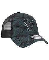 New Era Men's Black Houston Texans Agave Trucker 9FORTY Adjustable Hat