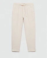 Mango Men's Drawstring Detail Striped Pants