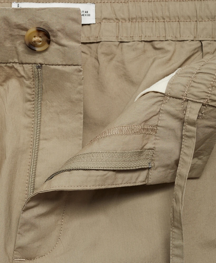 Mango Men's Drawstring Cotton Trousers