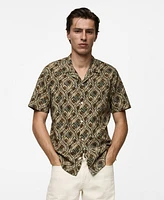 Mango Men's Flowing Regular-Fit Printed Shirt