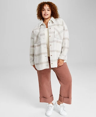 And Now This Trendy Plus Plaid Shirt Jacket, Created for Macy's