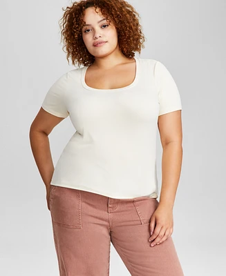 And Now This Trendy Plus Scoop-Neck Jersey Top