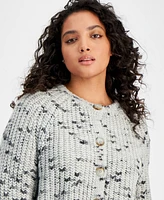 And Now This Trendy Plus Size Flecked-Knit Cardigan, Created for Macy's