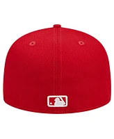 New Era Men's Red Texas Rangers Logo 59FIFTY Fitted Hat