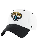 '47 Brand Men's White/Black Jacksonville Jaguars Double Header Diamond Clean Up Adjustable Hat