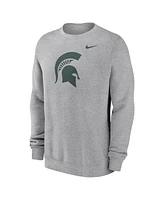 Nike Men's Heather Gray Michigan State Spartans Primetime Evergreen Fleece Pullover Sweatshirt