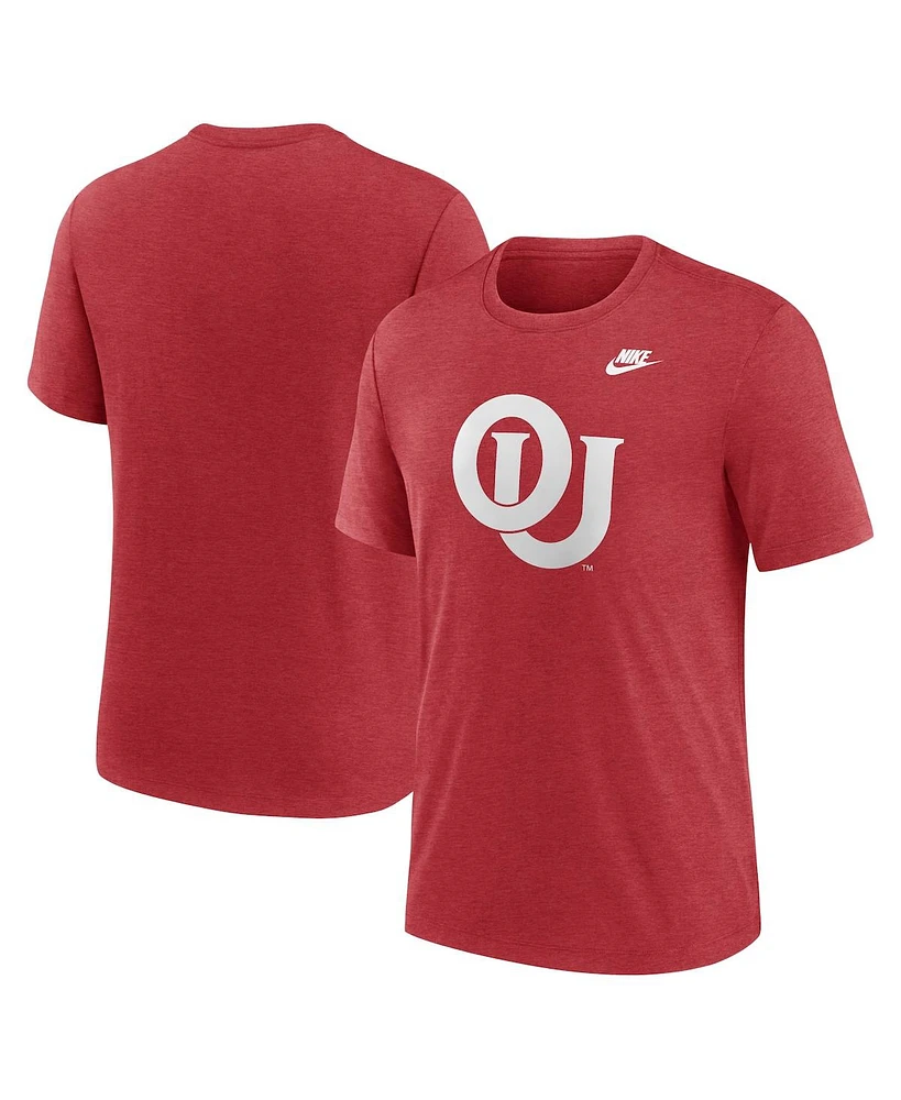 Nike Men's Heather Crimson Oklahoma Sooners Blitz Evergreen Legacy Primary Tri-Blend T-Shirt