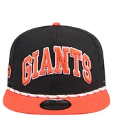 New Era Men's Black San Francisco Giants Throwback Meshback Golfer Hat