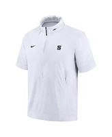 Nike Men's White Penn State Nittany Lions 2024 Sideline Coach Short Sleeve Half-Zip Hoodie Jacket