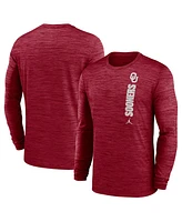 Jordan Men's Crimson Oklahoma Sooners 2024 Sideline Velocity Performance Long Sleeve T-Shirt