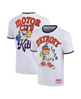 Ripple Junction Men's White Garfield Detroit Baseball Ringer T-Shirt