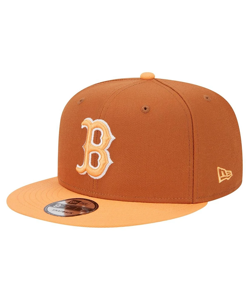 New Era Men's Brown Boston Red Sox Spring Color Two-Tone 9FIFTY Snapback Hat