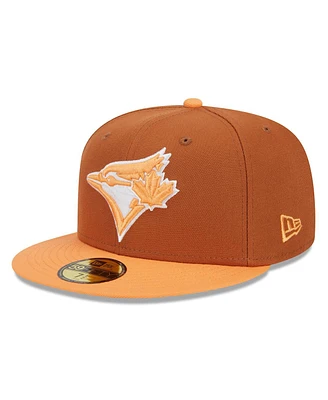 New Era Men's Brown/Orange Toronto Blue Jays Spring Color Basic Two-Tone 59FIFTY Fitted Hat