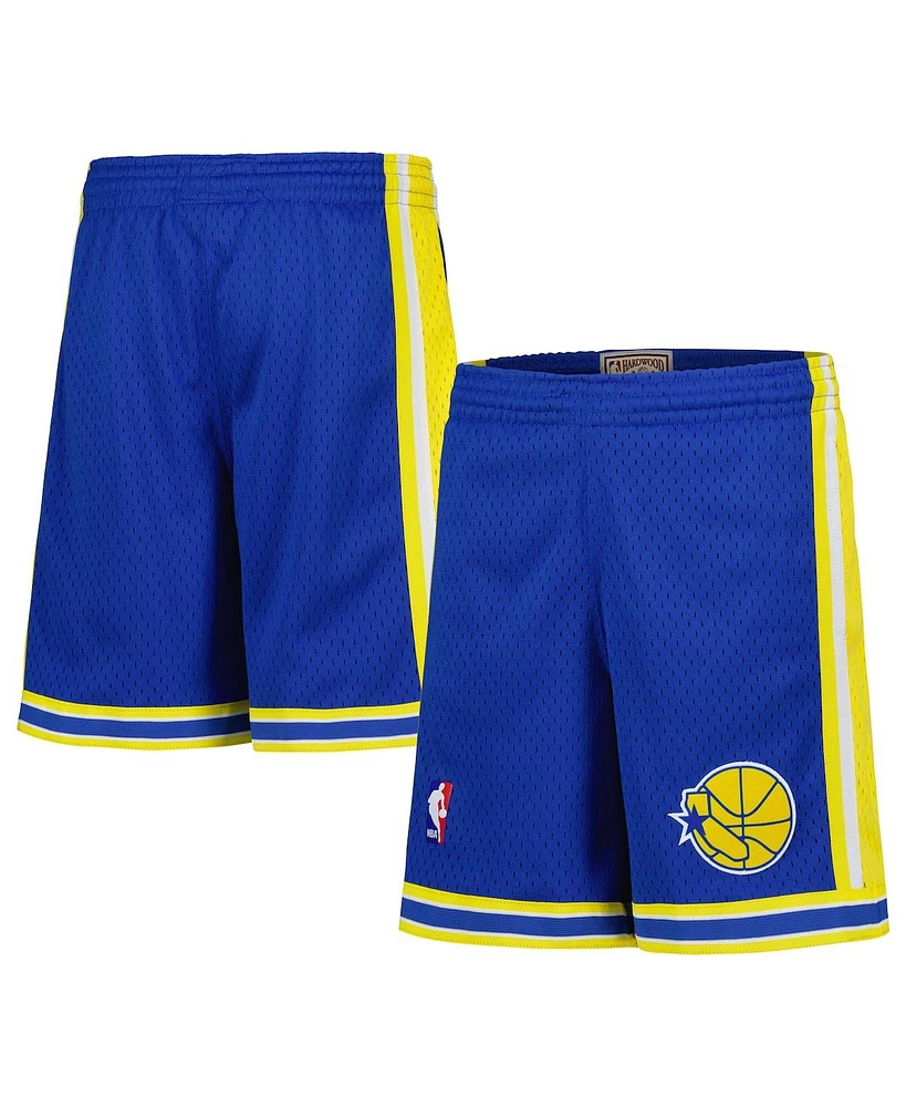 Mitchell & Ness Men's Big Boys and Girls Royal Golden State Warriors Hardwood Classics Swingman Shorts