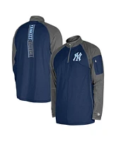 New Era Men's Navy York Yankees Father's Day Raglan Quarter-Zip Top