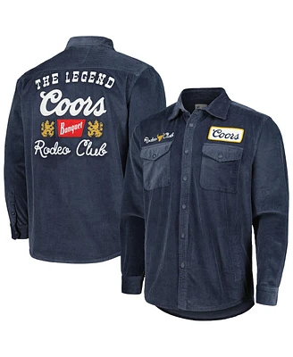 American Needle Men's Navy Coors Reynolds Corduroy Button-Up Long Sleeve T-Shirt