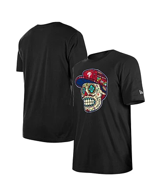 New Era Men's Black Philadelphia Phillies Sugar Skulls T-Shirt