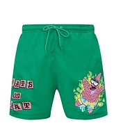 Freeze Max Men's Kelly Green SpongeBob SquarePants Krustypants Patrick Star Woven Shorts