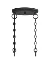Vienna Full Spectrum Sofie Black Linear Pendant Chandelier Lighting 32 1/2" Wide Modern Industrial Geometric Crystal Shade 6-Light Fixture for Dining