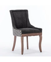 Streamdale Furniture Mid-Century Modern Dining Chair with Intricate Slot Seam Backrest and Solid Wood Frame