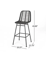 Exclusive Wicker Barstools for Chic Outdoor Ambiance (Set of 2)