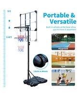 Streamdale Furniture Adjustable Height Portable Basketball Hoop with Water-Fillable Base