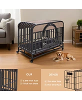 Streamdale Furniture Unbreakable Dog Crate Pre-Assembled, Easy-to-Clean, Safe & Sturdy with Cozy Mat