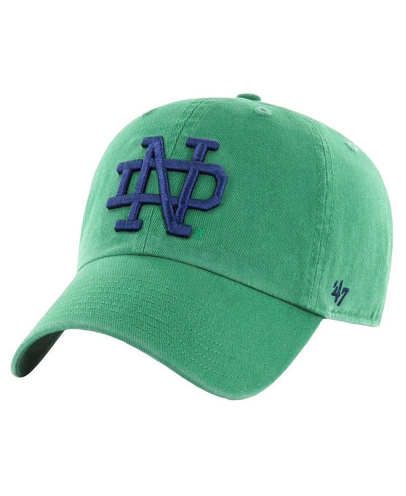 '47 Brand Men's Green Notre Dame Fighting Irish Interlocking Logo Clean Up Adjustable Hat