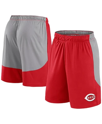 Fanatics Men's Red/Gray Cincinnati Reds Go Hard Shorts