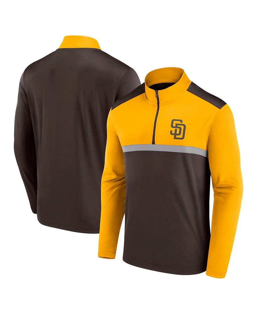 Fanatics Men's Brown San Diego Padres Unstoppable Quarter-Zip Top